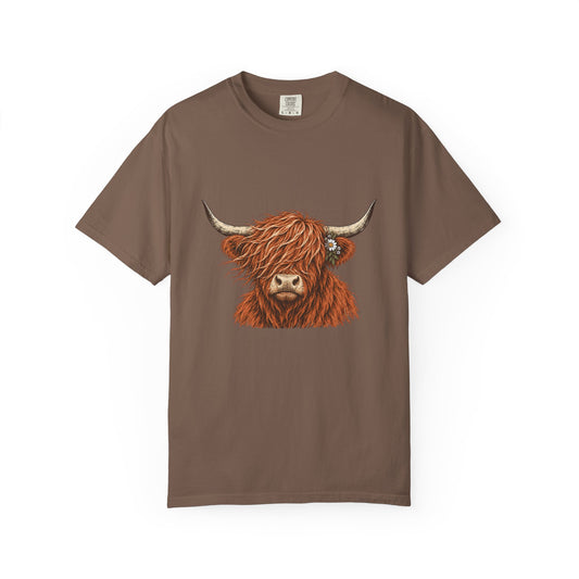 Highland Cow Shirt, Scottish Heritage Comfort Colors Tee, Hand-Drawn Graphic