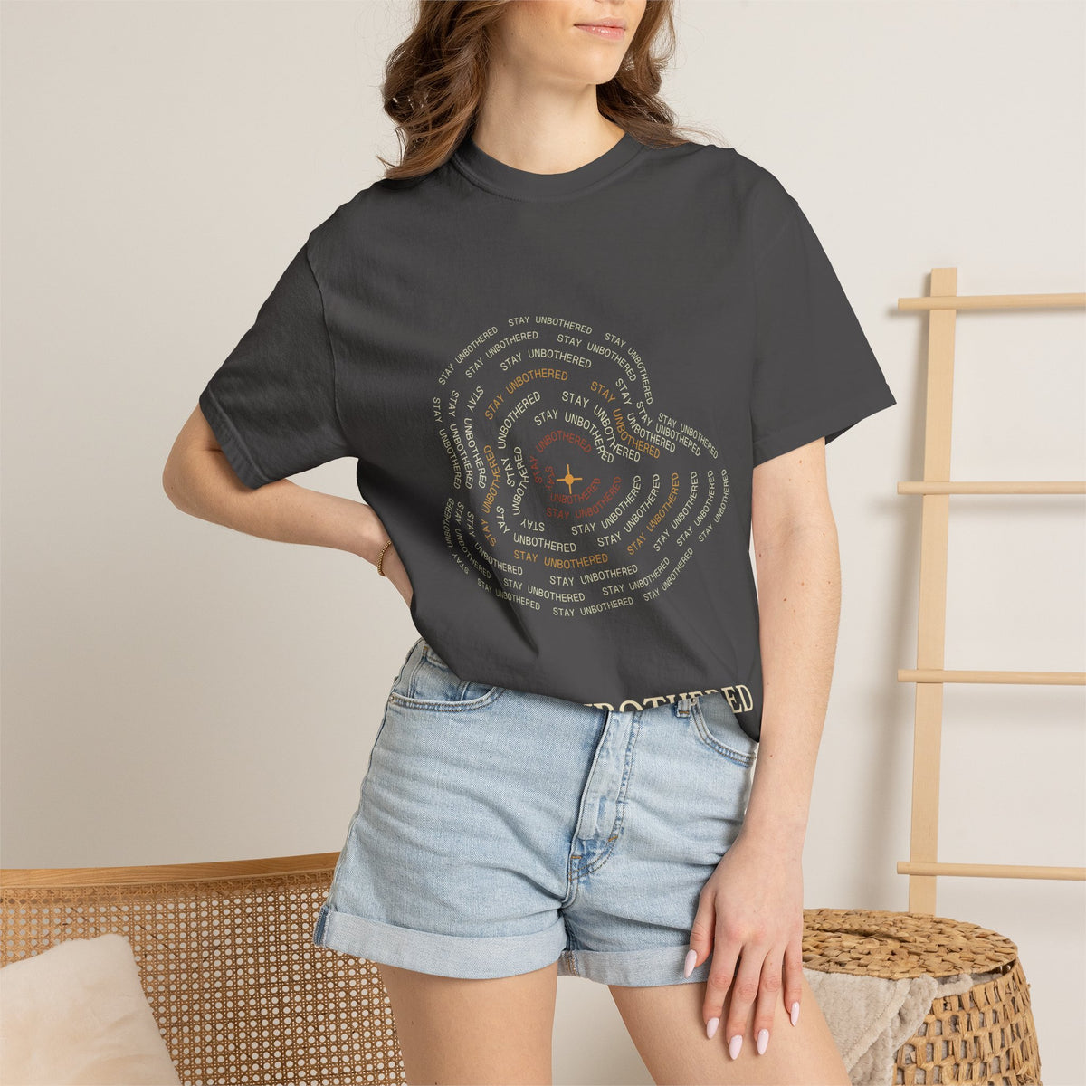 Stay Unbothered Topographic Map Tee — Comfort Colors Heavyweight Shirt