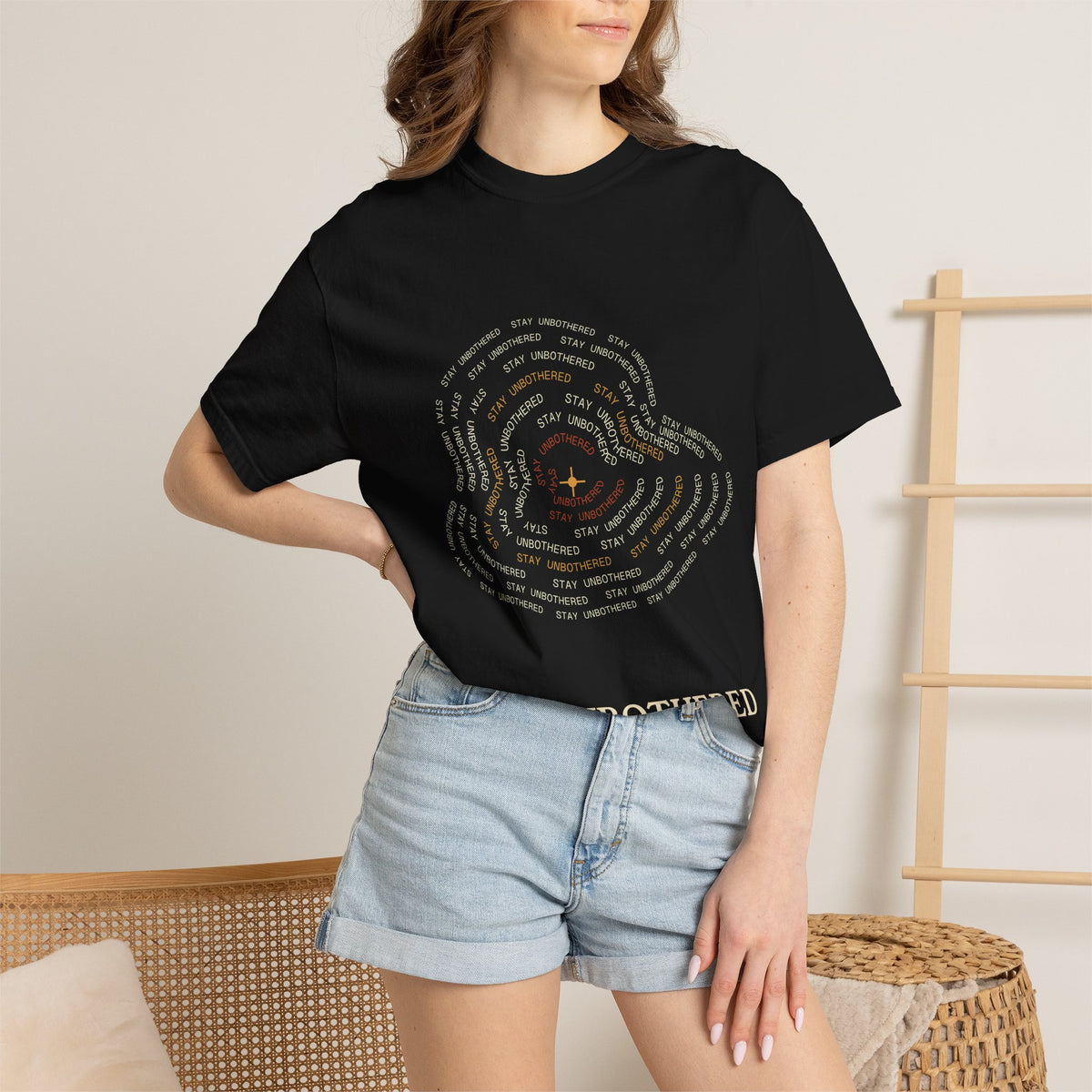 Stay Unbothered Topographic Map Tee — Comfort Colors Heavyweight Shirt
